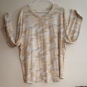 Natural Reflections Light Tan & Cream Camouflage Top